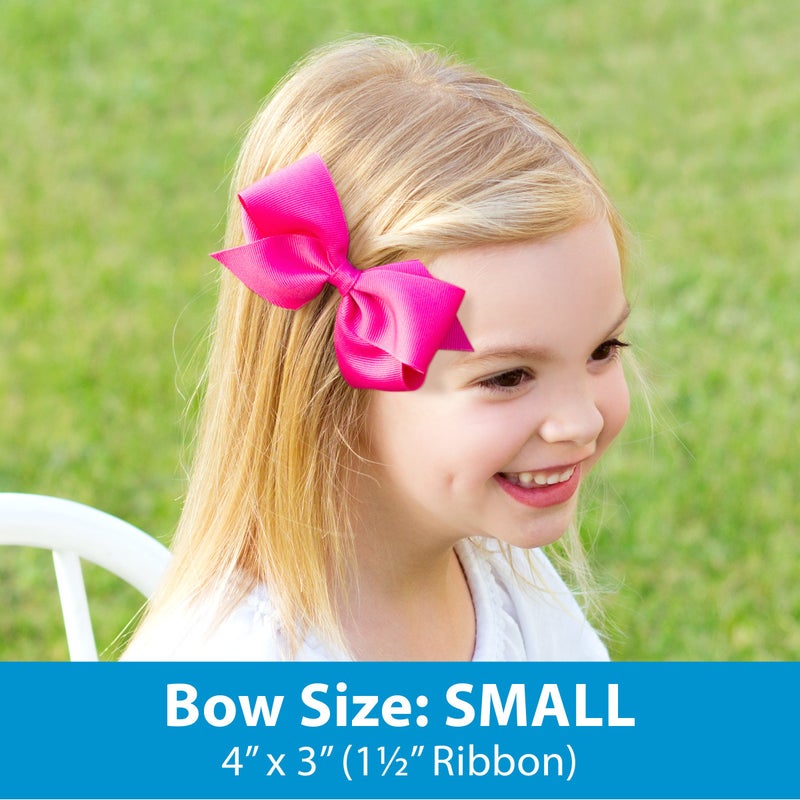 Wee Ones Girls' Plain Wrap Classic Grosgrain Hair Bows on a WeeStay No-Slip Hair Clip, Handmade, Small, Purple - Image 2